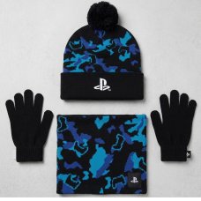 FFX127: Older Kids PlayStation Hat, Neck Warmer & Gloves set